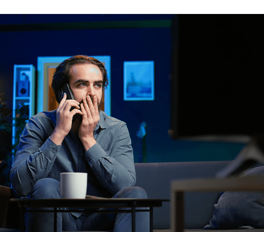 Patient on a phone call